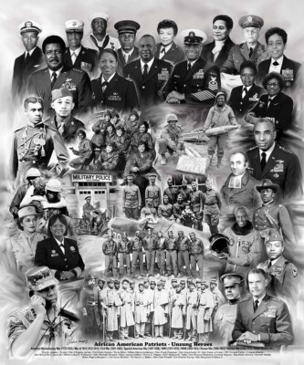 African American Patriots, Wishum Gregory Art, Wall Print Poster 20'' x 16'' 2614