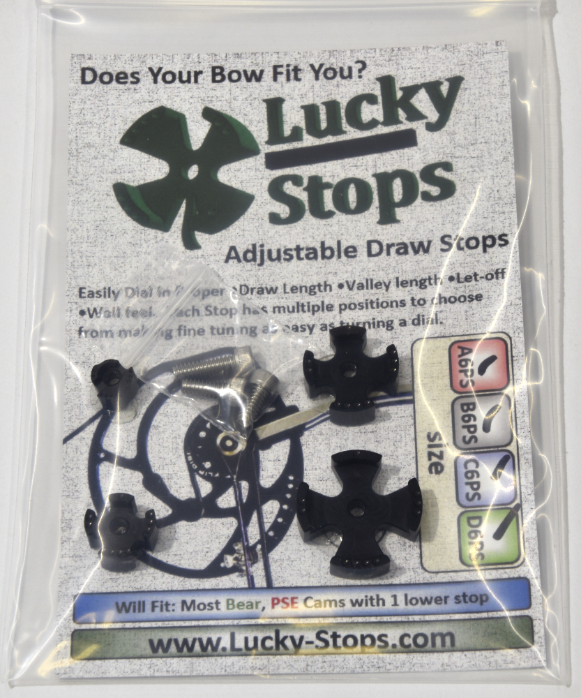 Draw Stops Fits Bear and PSE Cams with 1 lower Stop Size ABCD6PS PRO Cable Stops