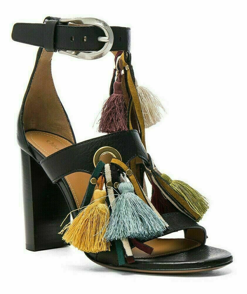 Pre-owned Chloé Chloe Iconic Miki Court Shoes Heels Sandals Shoes Mules Sandals 37 In Black