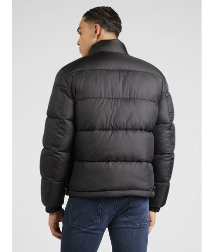 Pre-owned Hugo Boss Men Black Balto 2411 Quilted Puffer High Collar Cotton Coat Jacket