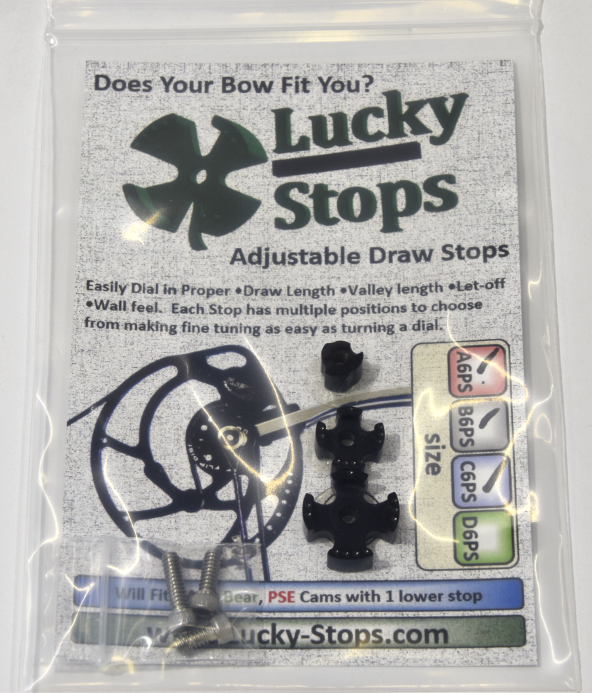 Draw Stops Fits Bear and PSE Cams with 1 lower Stop Size ABC6PS PRO Cable Stops