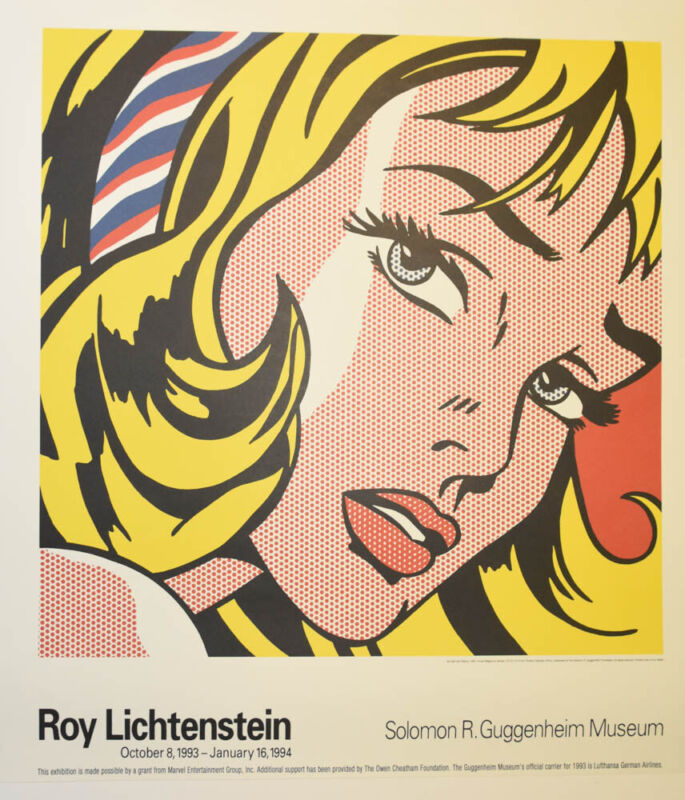 Girl With Hair Ribbon Roy Lichtenstein 1993 Original Exhibition Art Poster