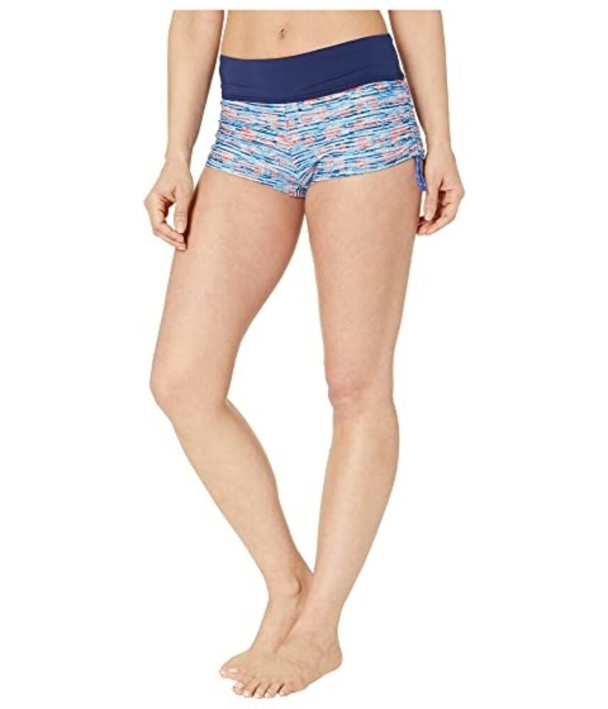 TYR Women's 247821 Blue/Orange Quake Della Boyshort Swimwear Size XL