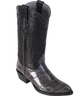 Pre-owned Los Altos Boots Los Altos Men Gray Genuine Eel Western Cowboy Boot J-toe (ee+) 990809