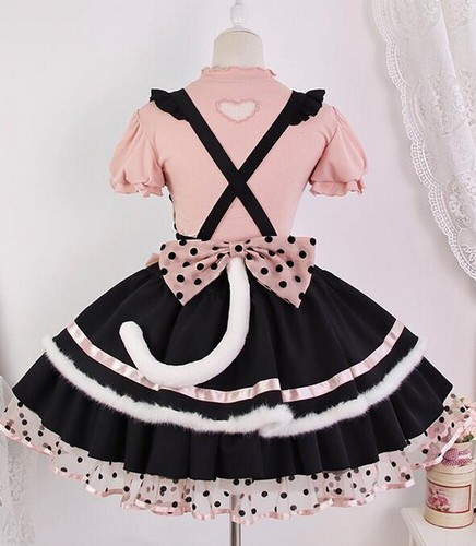 Pre-owned Handmade Custom Made To Order Lolita Bow Long-sleeved Retro Dress Suit Plus 1x-10x L981 In Pink