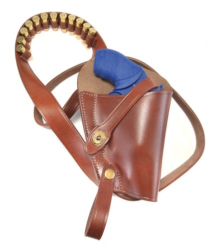 Shoulder Holster w Shell loops fits Taurus Judge Public Defender Poly Brown-img-1