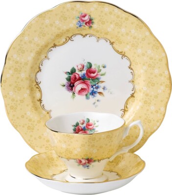 Royal Albert 100 Years 1990 3-Piece Set (Teacup, Saucer & Plate 8'') Brand New