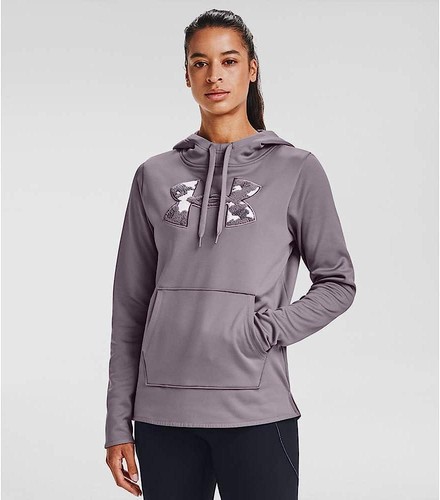 

Under Armour — женская флисовая худи с камуфляжным блеском и большим логотипом, темно-фиолетовый цвет,, Slate purple