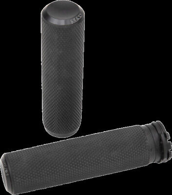Arlen Ness 07-325 Black Fusion Knurled Hand Grips for Harley Cable Op Throttle