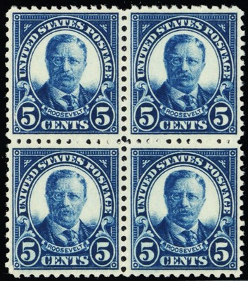 557, Mint 5¢ VF/XF NH Block of Four Stamps Cat $140.00 - Stuart Katz