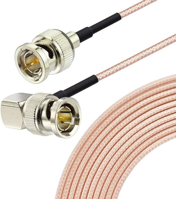 10-pack Bnc Male Right Angle To Bnc Male 75ohm Rg-179 3g Hd Sdi Vedio Cable 30cm