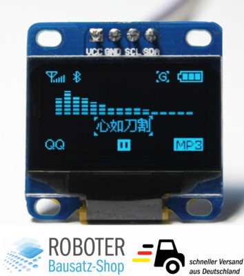 0.96'' OLED Display monochrome I2C/IIC/TWI 128x64 Pixel für Arduino