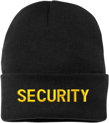 SECURITY Embroidered Beanie Warm Winter Watch Cap Security Uniform Winter Hat