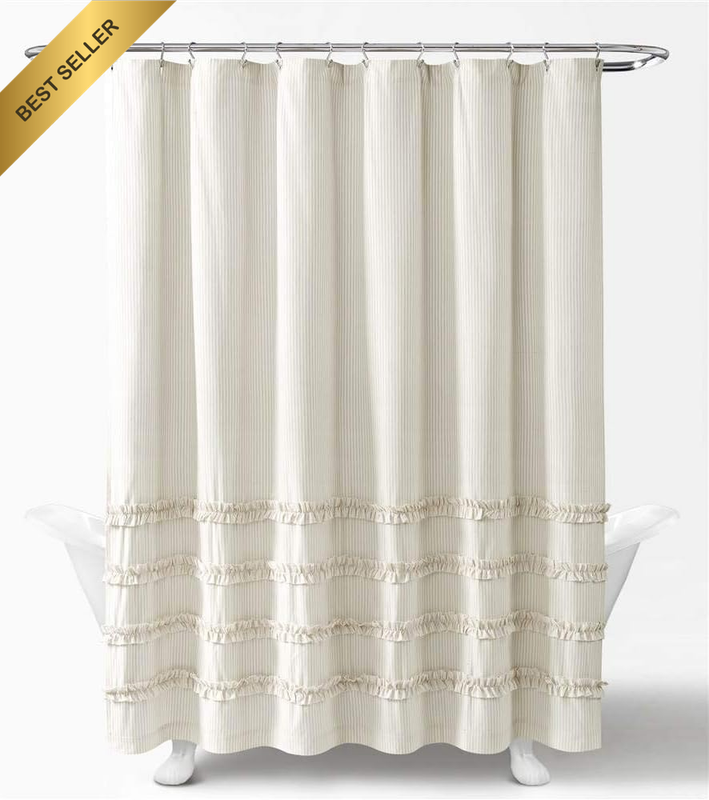Vintage Stripe Yarn Dyed Cotton Shower Curtain, 72