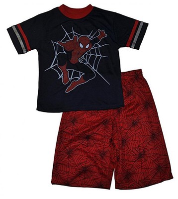 SpiderMan Boys Navy Character Top 2pc Mesh Short Set Size 4 56 7