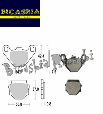 20696 - Bremsbeläge Hinten Derbi 200 250 Dxr Quad