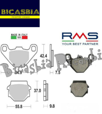 17238 - Bremsbeläge Hinten Derbi 200 250 Dxr Quad