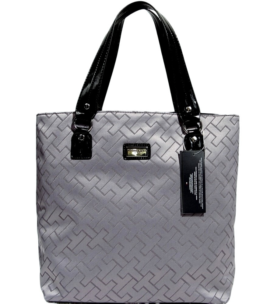 

НОВИНКА Tommy Hilfiger Grey Logo Print Черная большая сумка-шопер Сумка-кошелек
