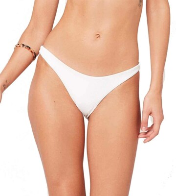 LSpace Women's 189625 Camacho Classic White Bikini Bottoms Swimwear Size L