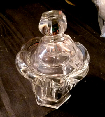 Vintage Baccarat Crystal Bretagne Jam Jelly Jar w/ Lid - Read Description