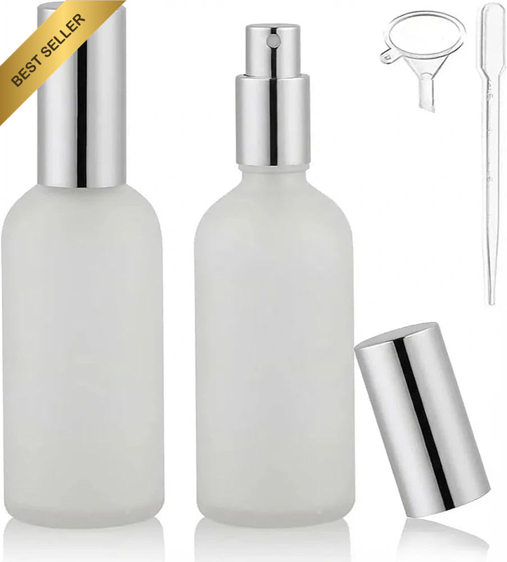Frosted Spray Bottles, 2Pcs Leak-Proof Glass Empty Bottles, Travel Fine Mist Spr