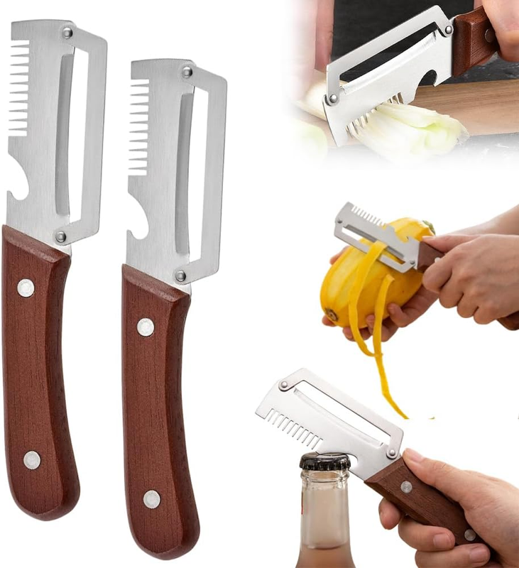 2Pc Stainless Steel Vegetable Peeler Multifunction Fruit Potato Kitchen Tool