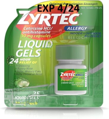 Zyrtec 24 Hour Indoor&Outdoor Allergy Relief Capsules 25ct SEE PICTURE FOR DATE