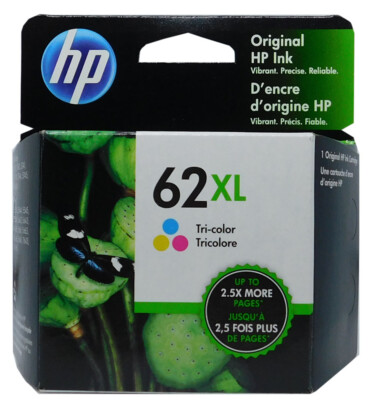HP #62XL Color Ink Cartridge C2P07AN NEW GENUINE