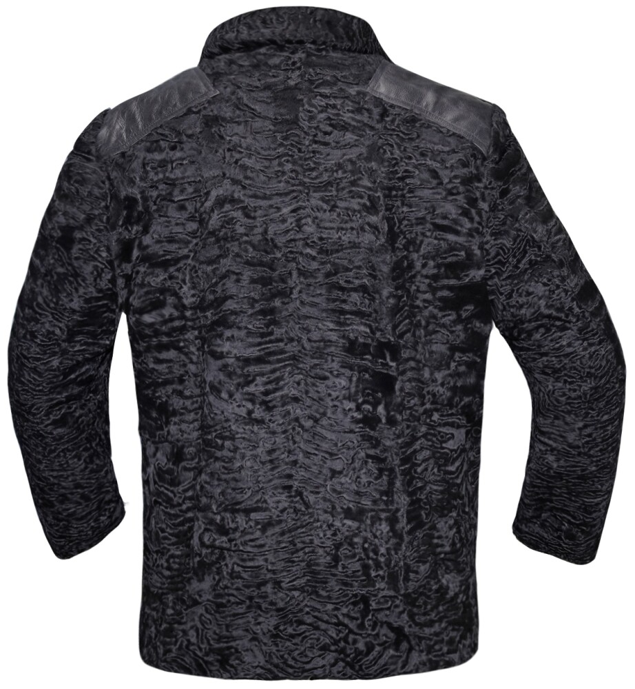 Pre-owned Leather Estate Men's Persian Lamb Black Coat, Persian Black Jacket, All Sizes Available