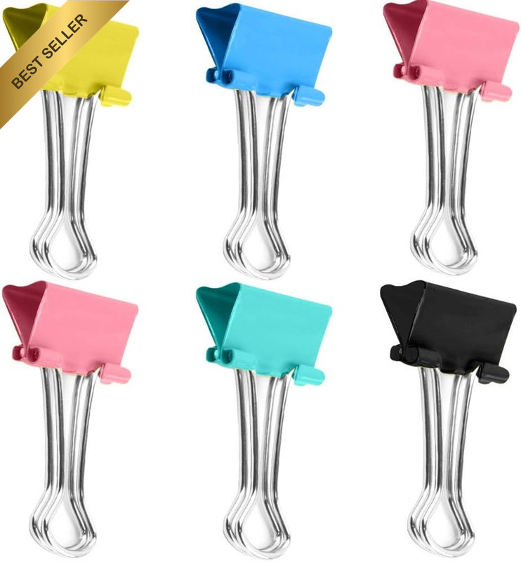 19Mm Small Foldback Clips Paper Binder Clamps Clips Colour 150Pcs