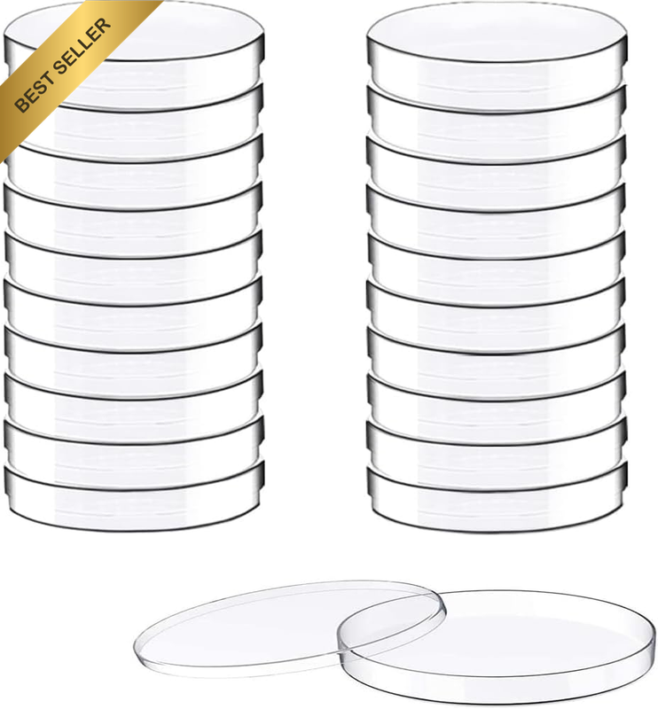 20 Pcs Plastic with Lid Box, 65Mm X 15Mm Clear Empty Plates for Science Projects