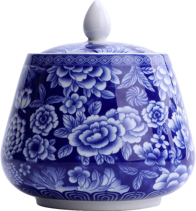 Decorative Jars, Ancient Chinese Blue and White Porcelain Ceramic Storage Box, w