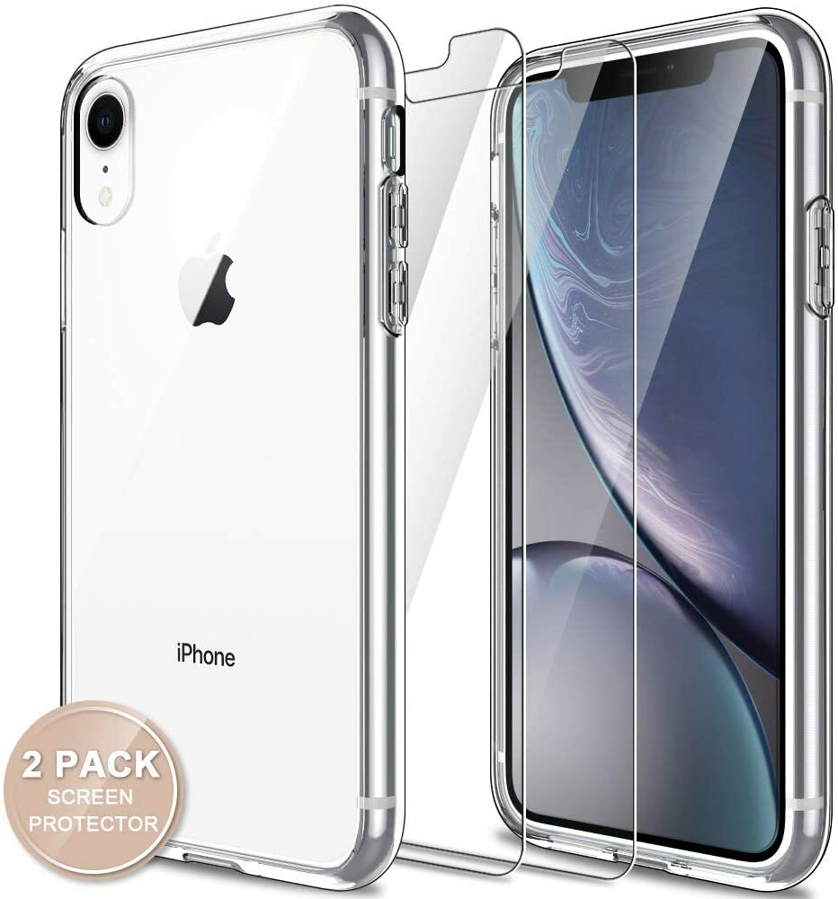 LK Coque pour iPhone XR avec protection d'écran [Absorption des chocs]