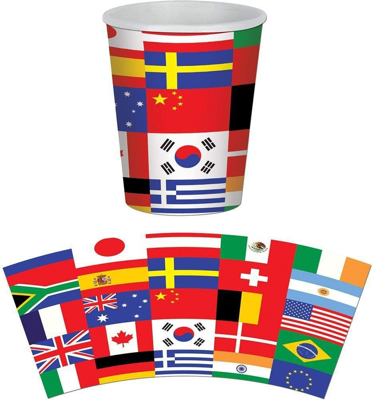 International Flag Cup 8Cups,9 Oz.