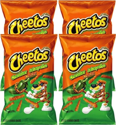 Cheetos Crunchy Jalapeno 4xLARGE Bag's( 8oz/226g) USA Imports B.B May 26