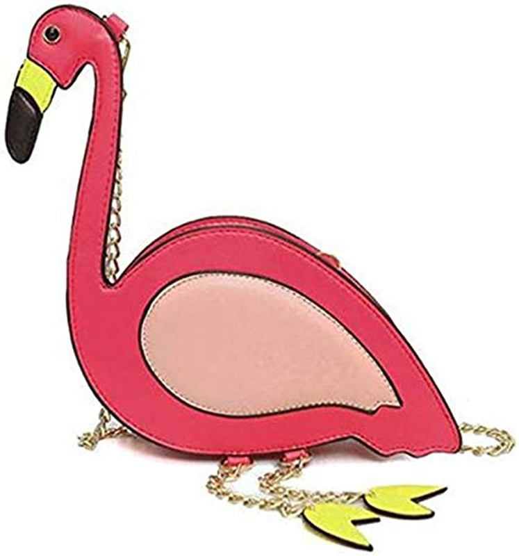 Women Stylish PU Leather Cute Handbag Flamingo Crossbody Bag