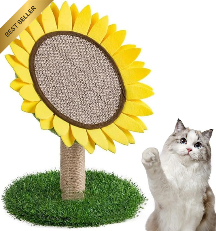 Sunflower Cat Scratcher Sisal Climbing Frame Kitten Toy | Adorable Flower-Shaped