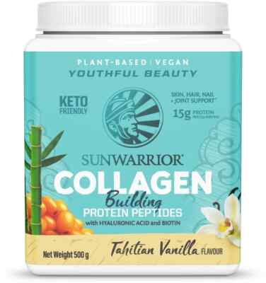 Sunwarrior Collagen Building Protein Peptides Tahitian Vanilla Plant Based- 500g