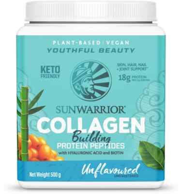 Sunwarrior Collagen Building Protein Peptides Unflavored Plant Based Vegan- 500g
