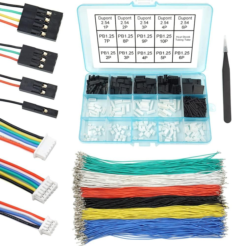PB1.25 to Dupont 2.54Mm Connectors and Cables Kit Compatible with Molex Picoblad