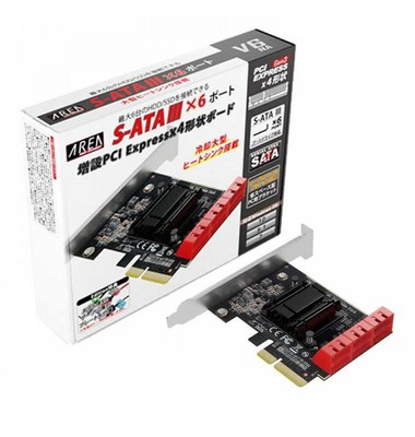 AREA SD-PE4SA-6L SATA Expansion Card SATA3 x 6 Ports PCI-Exp x4 Fast Ship Japan