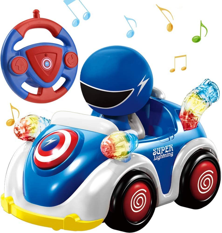 RC Cars Remote Control Car for Toddlers Baby RC Cartoon Race Car Toys with Music