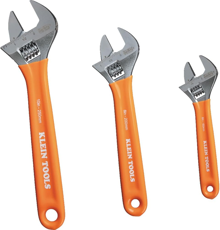 Klein Tools D5073 Adjustable Wrench Set, Extra Capacity, 6-Inch, 8-Inch, 10-Inch