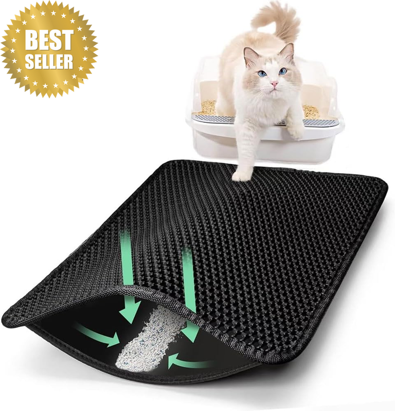 Cat Litter Tray Mat,Large Double Layer Honeycomb Cat Litter Trapping Mat 60 * 90