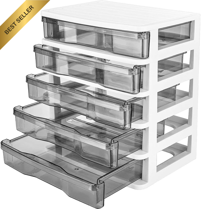 5-Layer Desktop Storage Box, Plastic Storage Box, Transparent Drawer Storage Box
