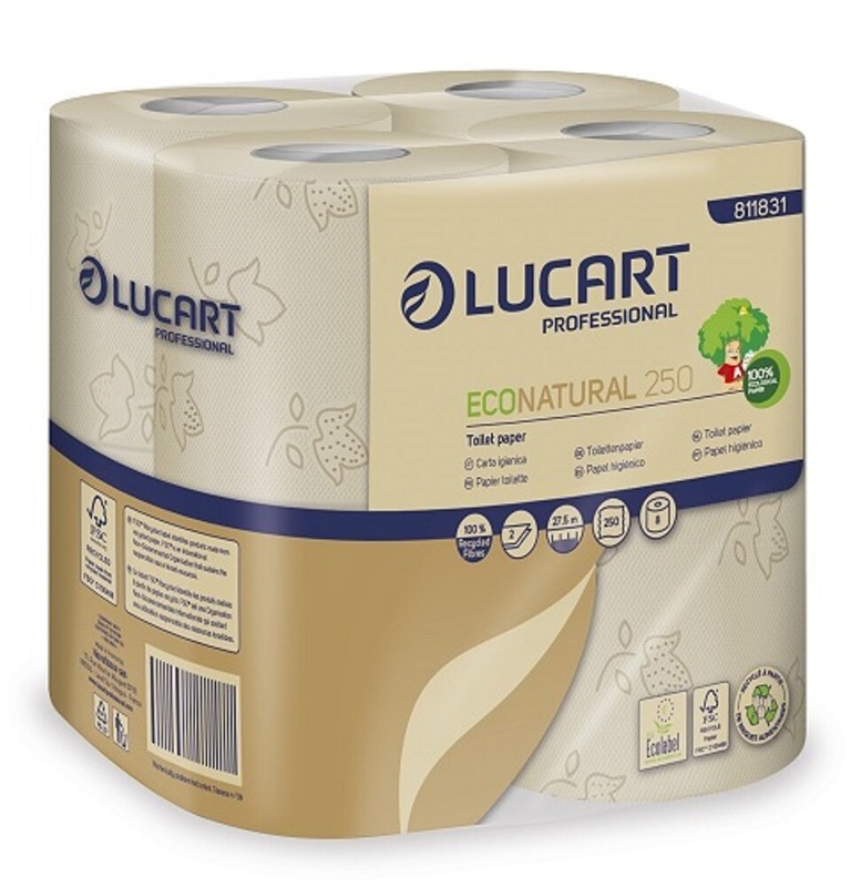 64 Rollen Toilettenpapier Lucart Econatural 250 Blatt/Rolle 2-Lagig Gut LÃ¶Slich