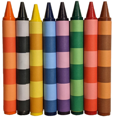 Steve striped COLORED jumbo crayons collection (8)
