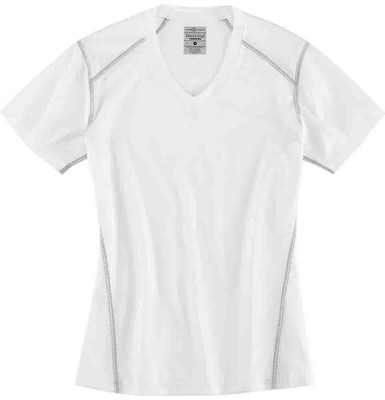 Спортивная футболка Rivers End VNeck с коротким рукавом, женские белые повседневные топы 1111-WH