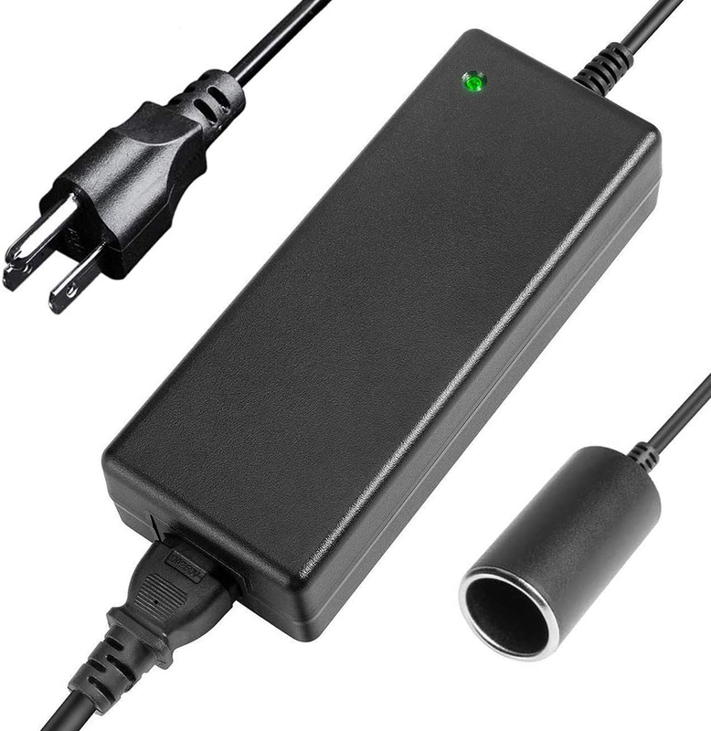 120V AC to DC 12V Converter, 10A DC/120W/7.78FT, Car Cigarette Lighter Socket AC