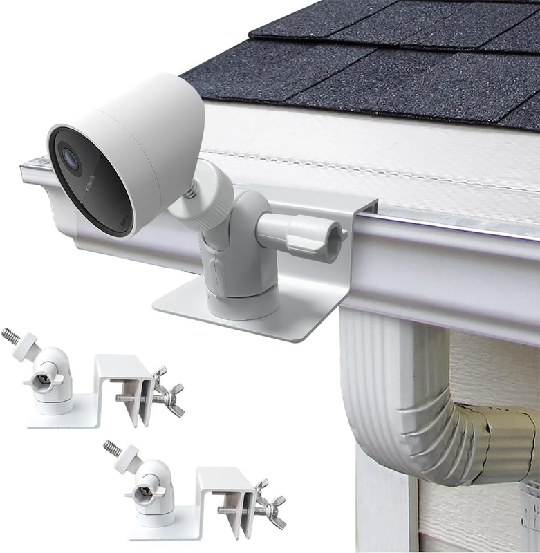 Gutter Mount for Camera/Solar Panel(2 Pack), Rustless Gutter Brackets for Arlo